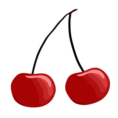 Cherry icon. Vector illustration. Berry isolated on white background.
