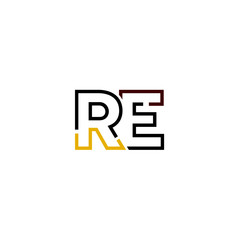 Letter RE logo icon design template elements