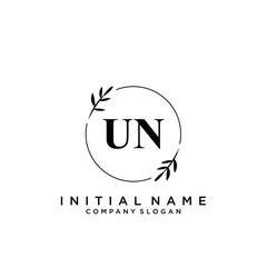 Letter UN Beauty Logo Template Vector