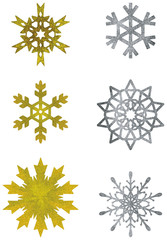 雪の結晶のイメージイラスト（水彩風）