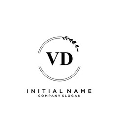 Letter VD Beauty Logo Template Vector