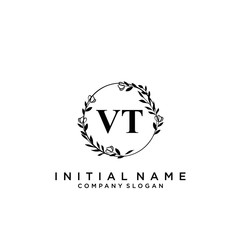Letter VT Beauty Logo Template Vector