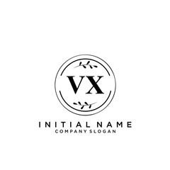 Letter VX Beauty Logo Template Vector