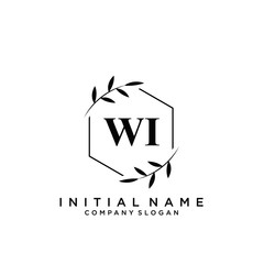 Letter WI Beauty Logo Template Vector