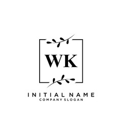 Letter WK Beauty Logo Template Vector