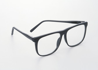 black glasses isolated on white background