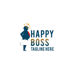 happy boss Logo Vector Icon Illustration