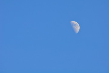 The half moon in the sky