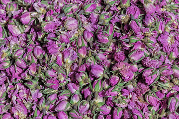 Dried rose buds in the souk of Zagora.
