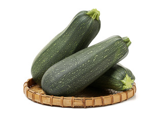 zucchini courgette isolated on white background