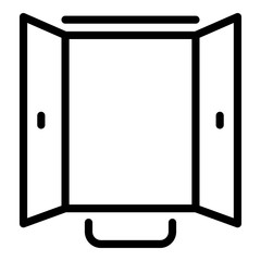 Open double door icon. Outline open double door vector icon for web design isolated on white background