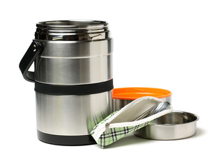 metal carrier tiffin on white background