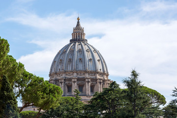 Fototapeta na wymiar Dome of St. Peter's Basilica in Vatican.