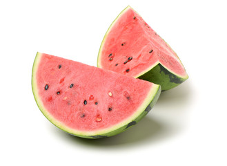 Slice of watermelon on white background 