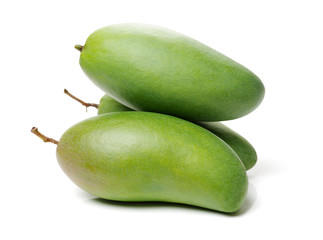 Mangos on a white background