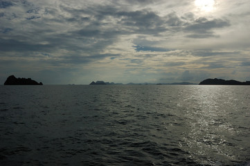 Clouds over the grey sea on the way from Koh Tao to Chumphon, Thailand