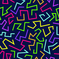 Abstract background created in linear and stained colors and bright colored shapes that stand out. Abstract graphical seamless pattern.