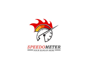 Speedometer logo template vector illustration