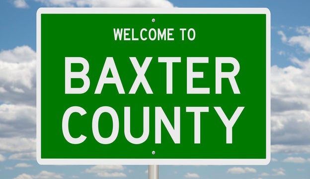 Rendering Of A Green 3d Highway Sign For Baxter County