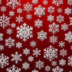 Fototapeta na wymiar Christmas background with elegant paper snowflakes. EPS 10