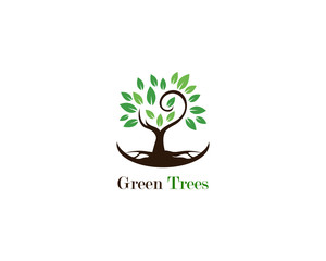 Obraz premium Green tree leaf logo ecology element nature vector