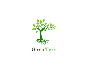 Obraz premium Green tree leaf logo ecology element nature vector