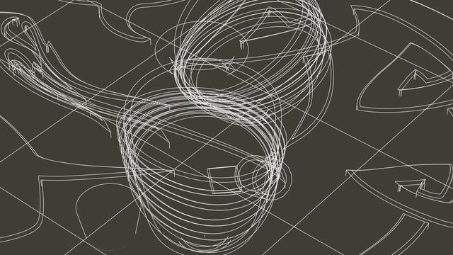 3D animation, two bottle, wireframe on brown background