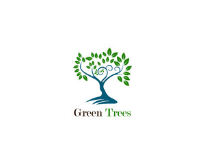 Green tree logo ecology nature vector