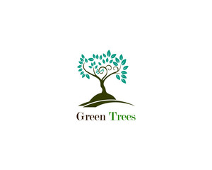 Green tree logo ecology nature vector