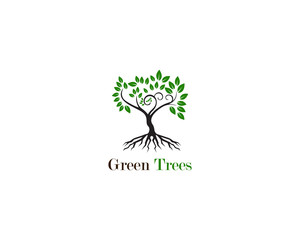 Green tree logo ecology nature vector