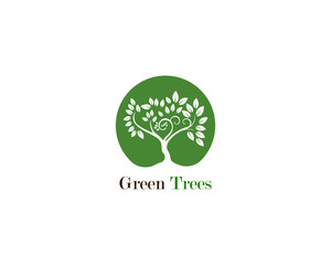 Green tree logo ecology nature vector