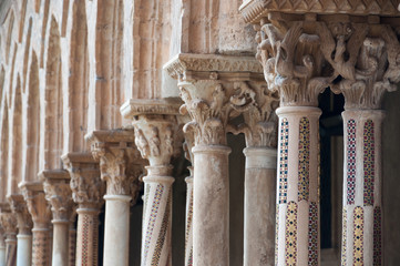 Chiostro dei Benedittini, Duomo di Monreale, in Sicilia