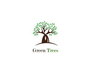 Obraz premium Green tree logo ecology nature vector