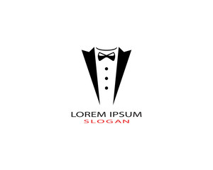 Tuxedo man logo design vector template