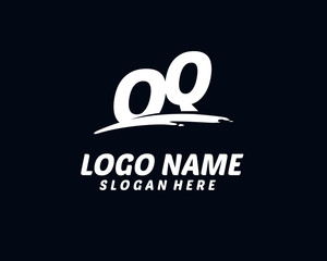 OQ Initial with splash logo vector	