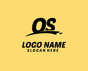 OS Initial with splash logo vector	