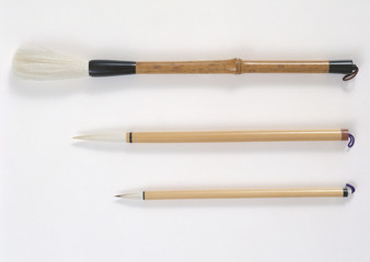 Chinese paintbrush on white background