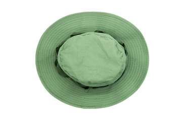 Adventure hat isolated on white background. Top view.
