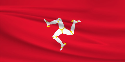 Illustration of a waving flag of the Isle of Man