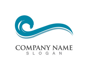 Waves of sea or ocean waves, blue water, splash and gale, vector illustration