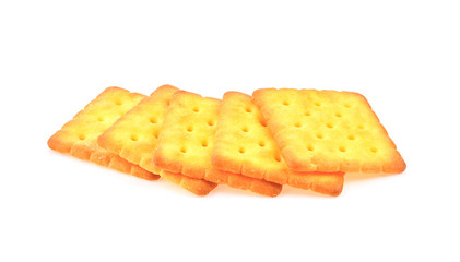 Crackers sheet on white background