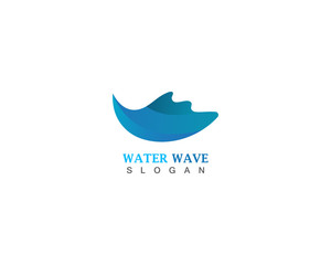 Water Wave logo design template vector