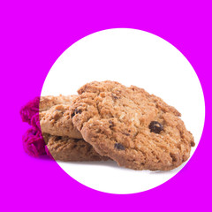 Cookies or Chocolate chips cookies with concept design.