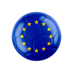 Soccer football ball with flag of European union