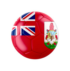 Soccer football ball with flag of Bermuda