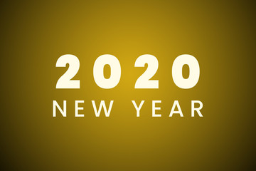 Design the logo text Happy New Year 2020. Cover the business diary for 2020 with a wish. Brochure, card, banner design template. Vector illustration
