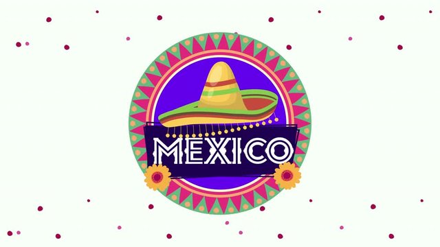 viva mexico animation with mexican hat