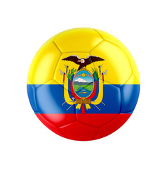 Soccer football ball with flag of Ecuador