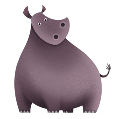 Hippo cartoon isolate on white background