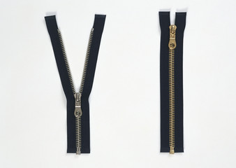 zipper isolated on white background